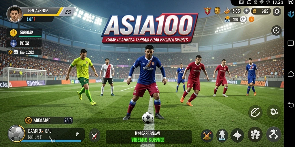 Screenshot gameplay ASIA100 yang menunjukkan aksi olahraga seru.