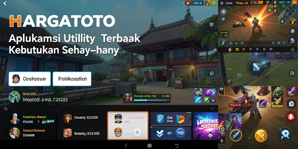 Tampilan screenshot utama HARGATOTO yang menunjukkan fitur aplikasi Utility.