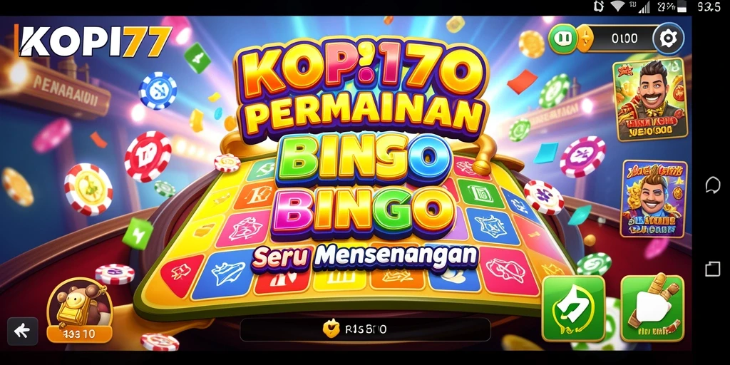 Screenshot gameplay Bingo KOPI77 yang seru dan mengasyikkan.