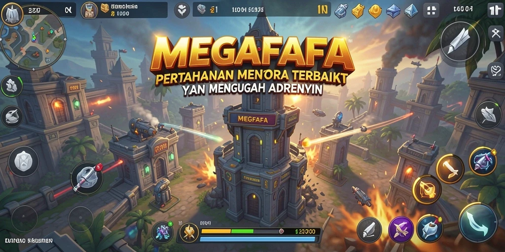 Tampilan menarik dari gameplay seru Tower Defense MEGAFAFA.