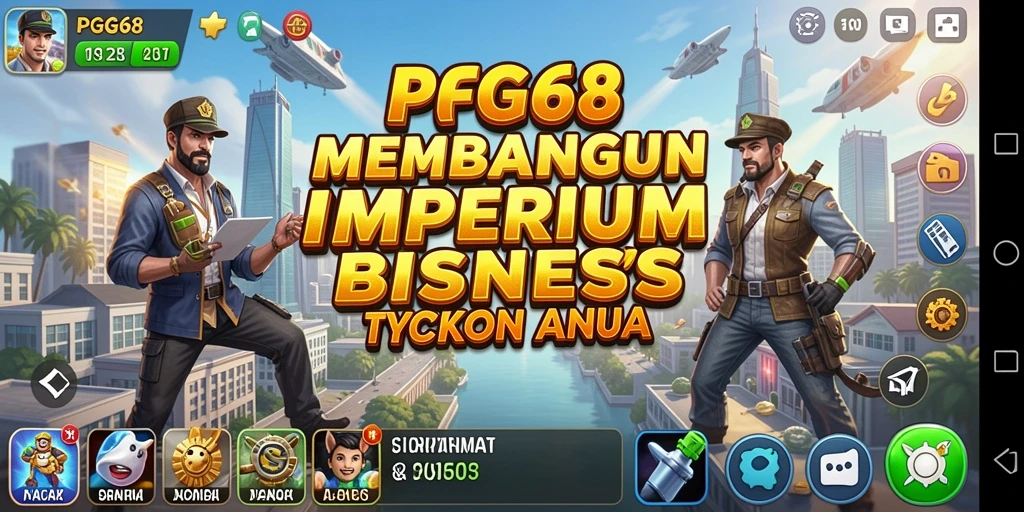 Tampilan gameplay PGG68 yang mengasyikkan saat membangun bisnis Tycoon.