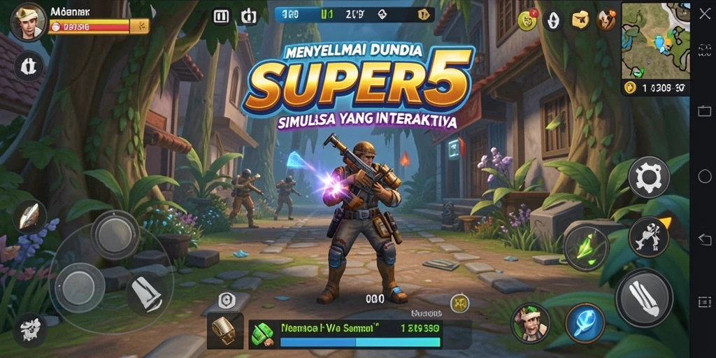 Tampilan gameplay SUPER5 yang menarik dan interaktif.