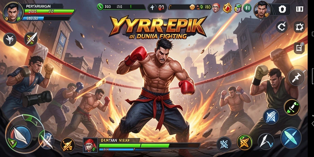 Screenshot gameplay YYRR menampilkan aksi pertarungan yang intens.